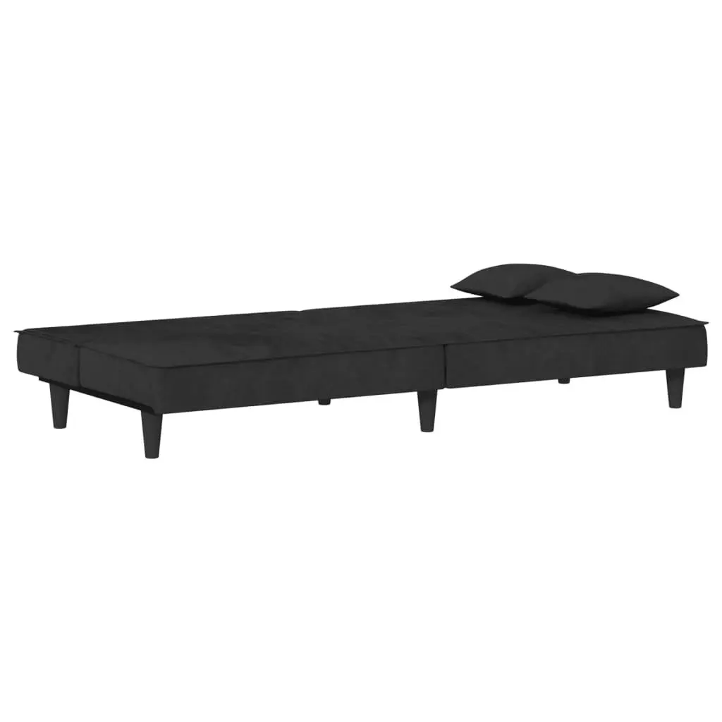 Black Velvet Sofa Bed for Guests