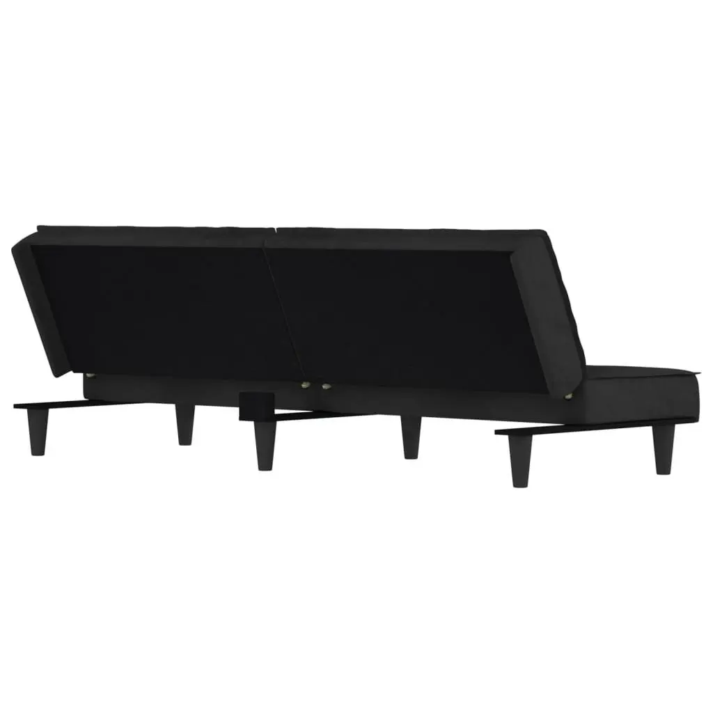 Black Velvet Sofa Bed for Guests