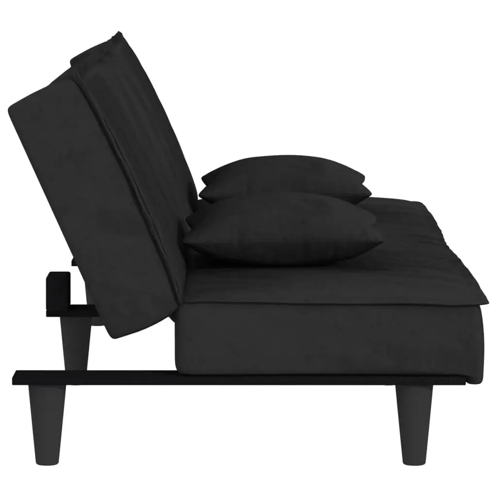 Black Velvet Sofa Bed for Guests