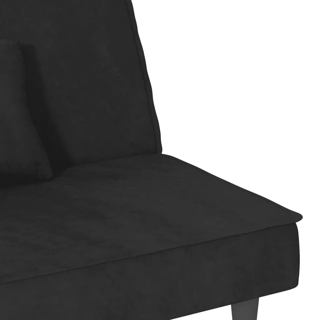 Black Velvet Sofa Bed for Guests