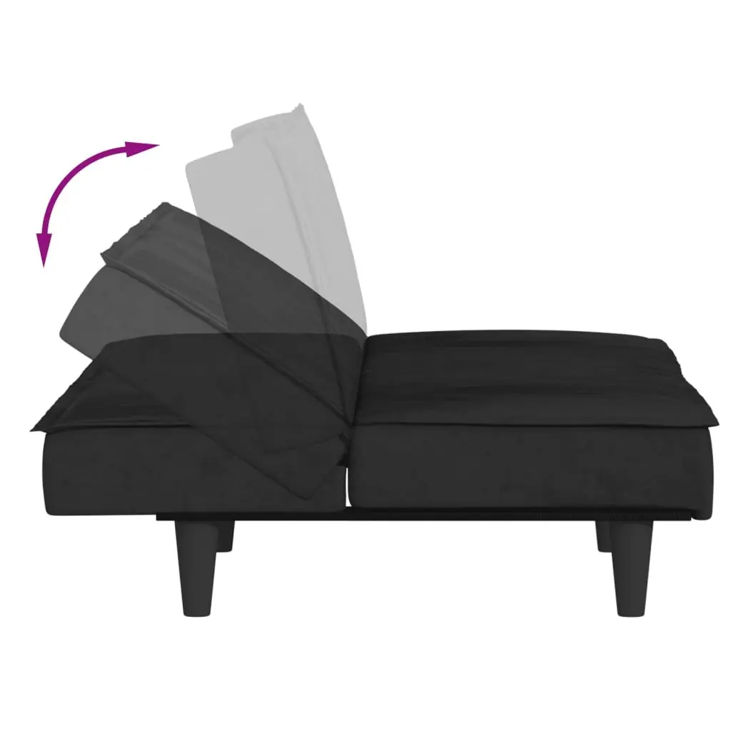 Black Velvet Sofa Bed for Guests