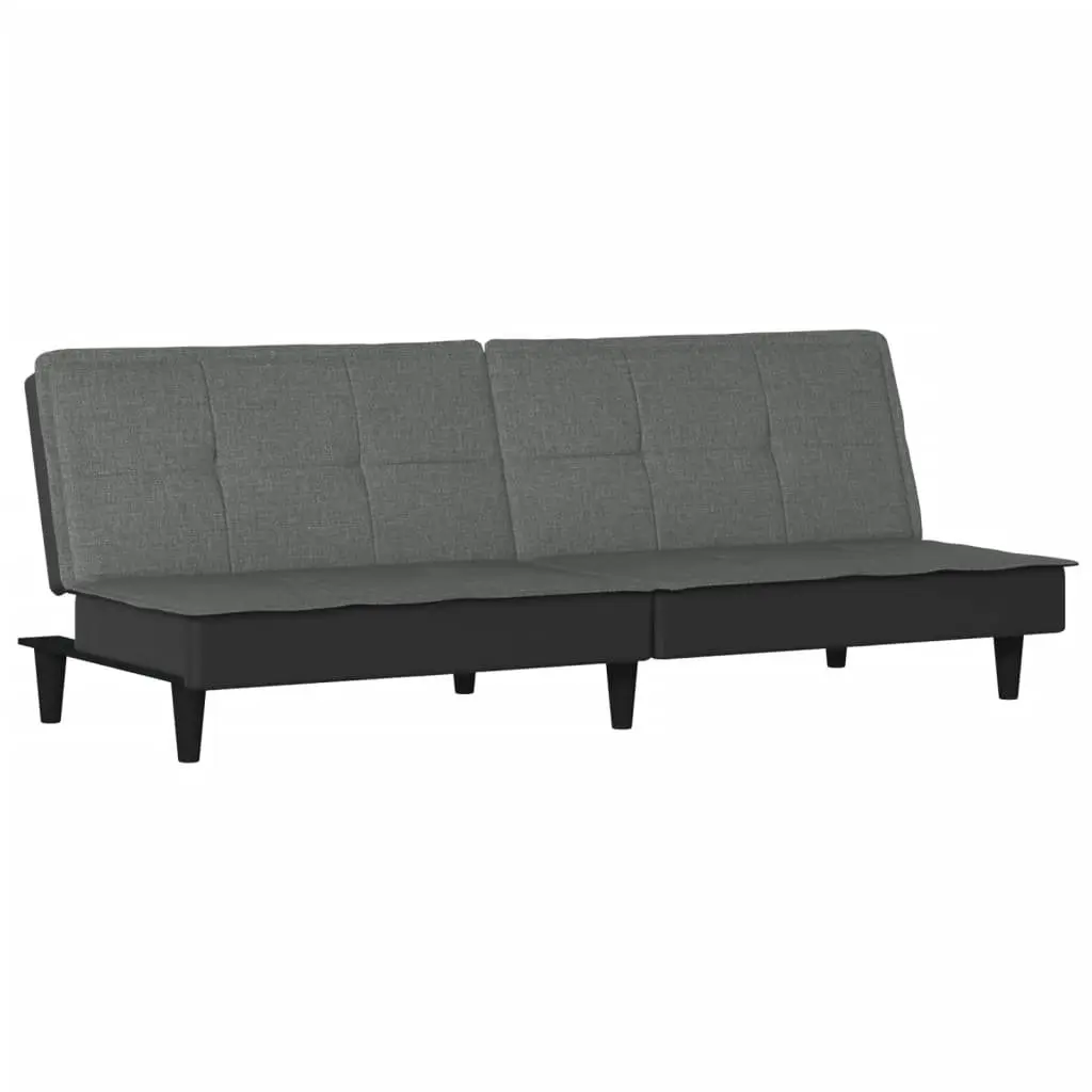 Sofa Bed Adjustable Backrest Grey Fabric Day Bed Style