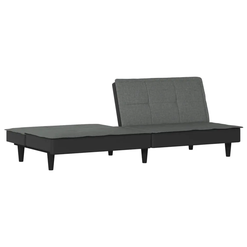 Sofa Bed Adjustable Backrest Grey Fabric Day Bed Style