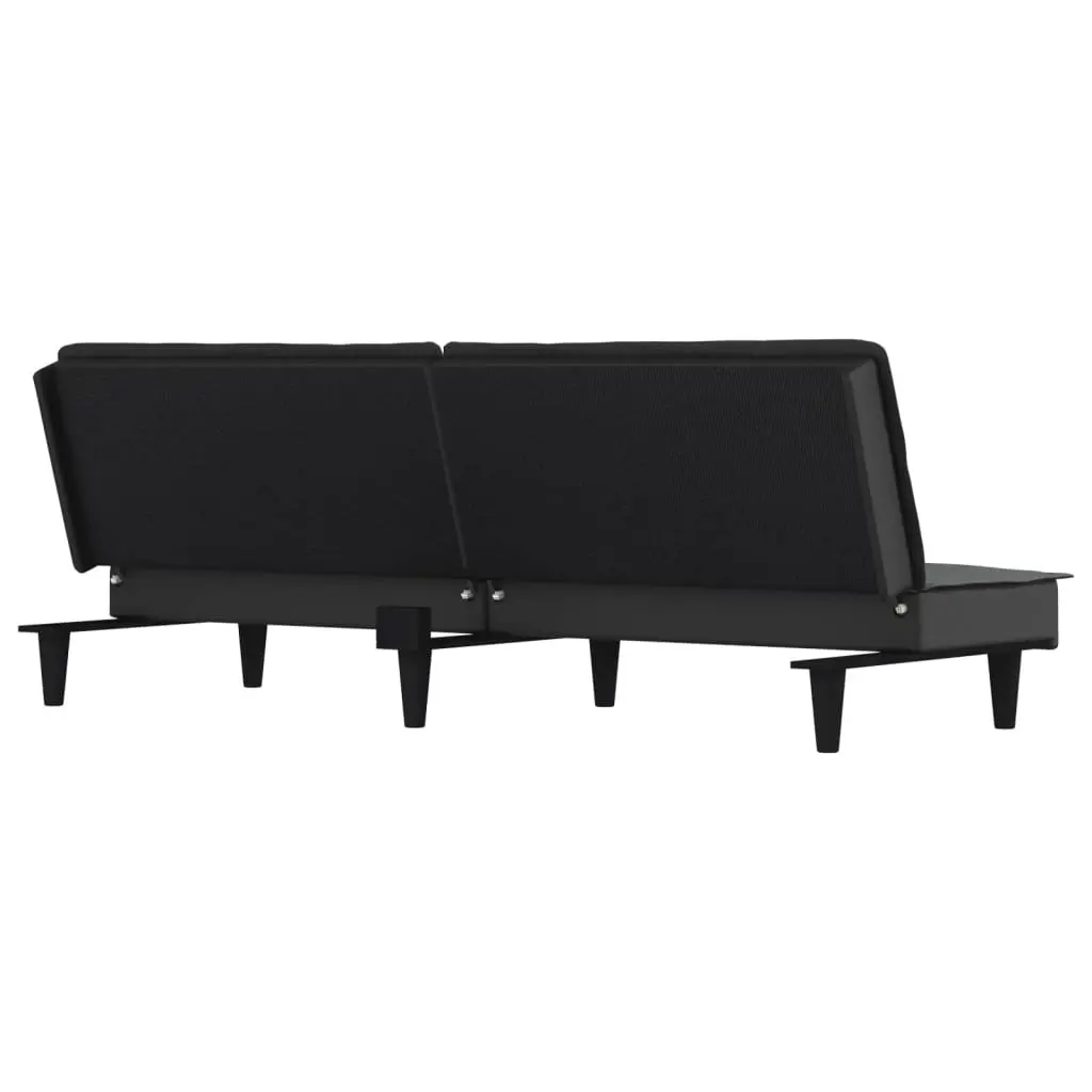 Sofa Bed Adjustable Backrest Grey Fabric Day Bed Style