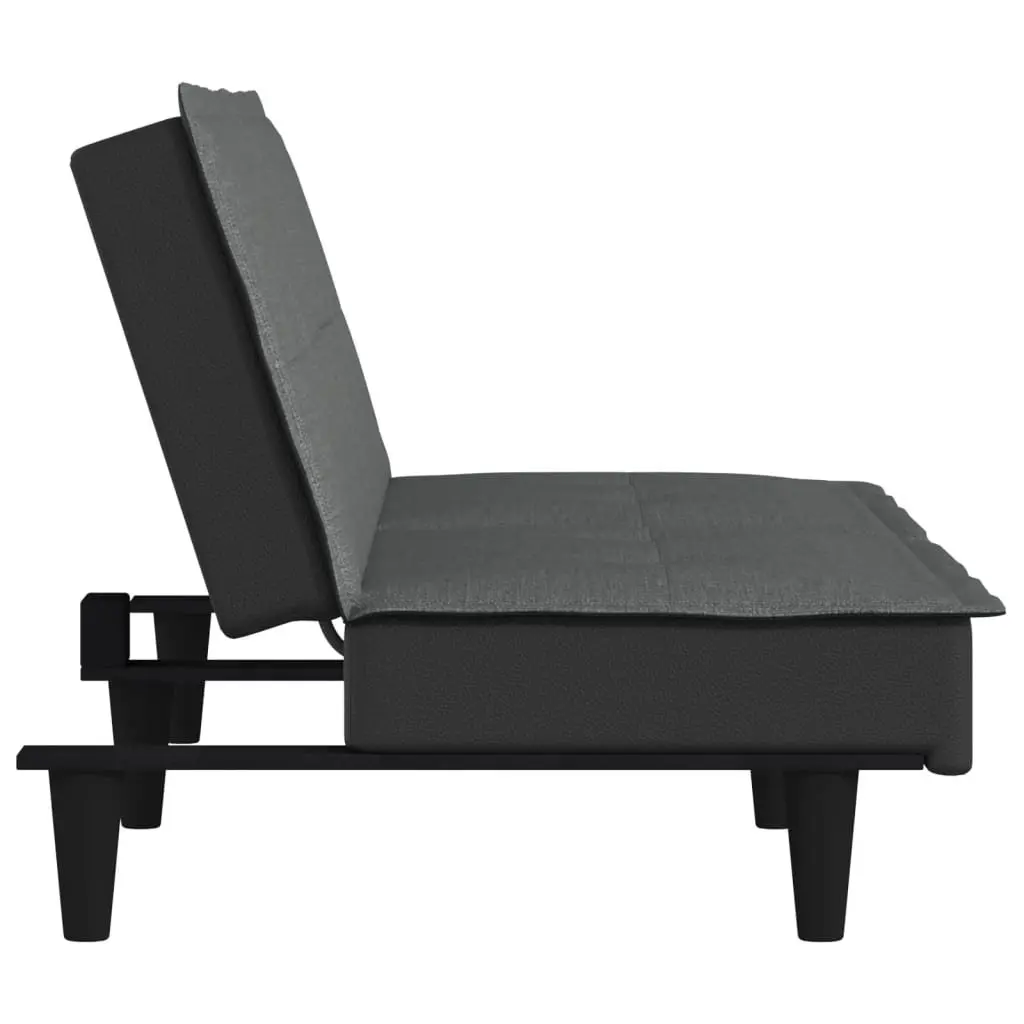 Sofa Bed Adjustable Backrest Grey Fabric Day Bed Style