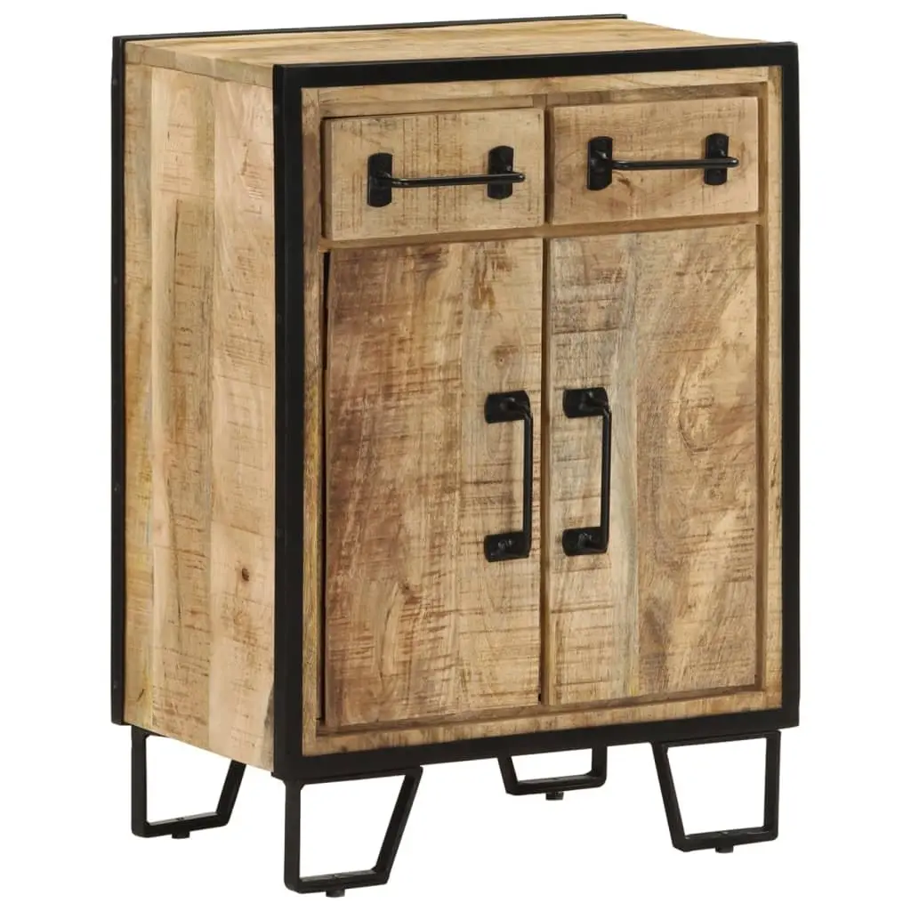 Sideboard Cabinet with 2 Drawers Storage Buffet Brown Furniture Solid Wood Iron