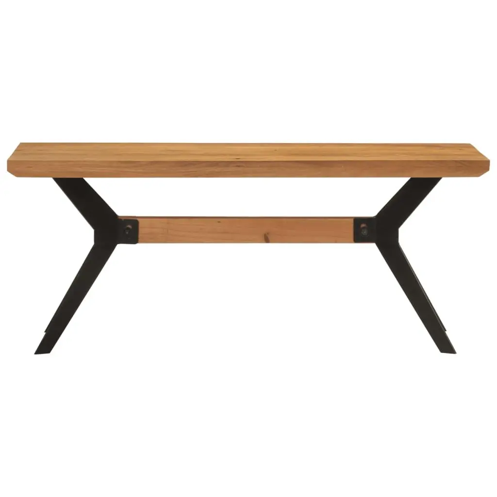 Dining Bench 110x40x46 cm Industrial Style Brown Solid Wood Steel Kitchen