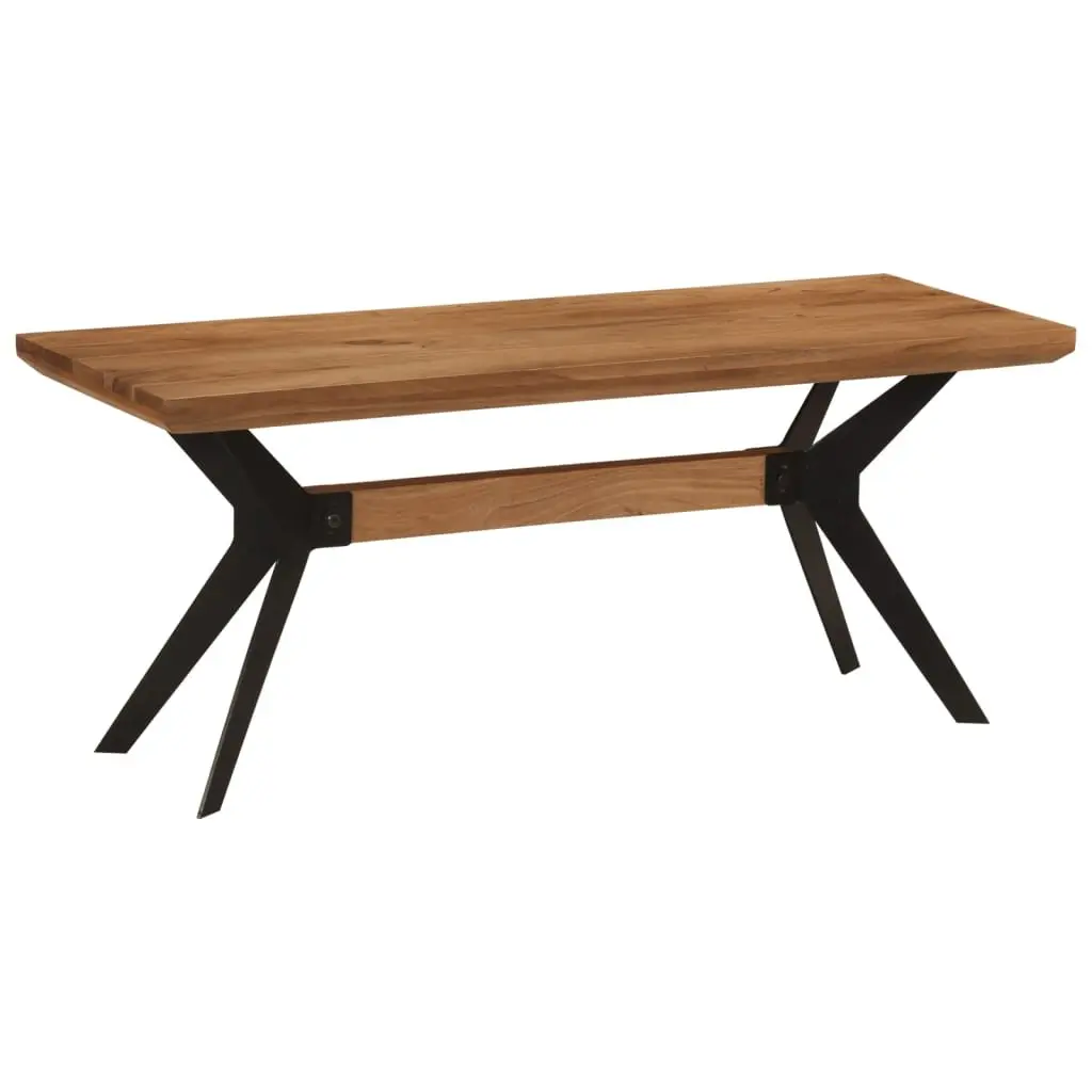 Dining Bench 110x40x46 cm Industrial Style Brown Solid Wood Steel Kitchen