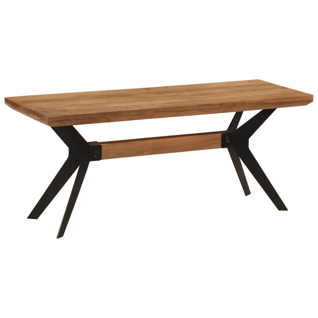 Dining Bench 110x40x46 cm Industrial Style Brown Solid Wood Steel Kitchen