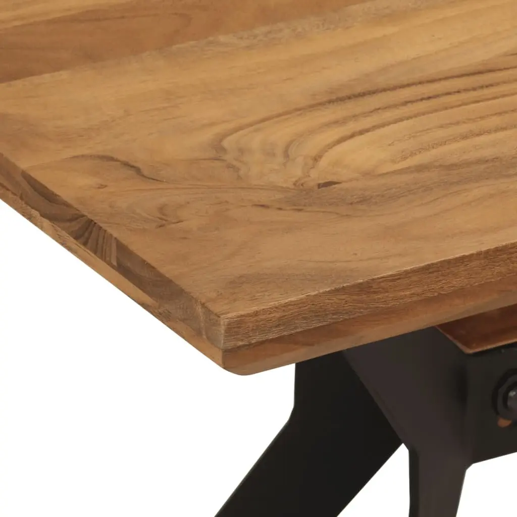 Dining Bench 110x40x46 cm Industrial Style Brown Solid Wood Steel Kitchen
