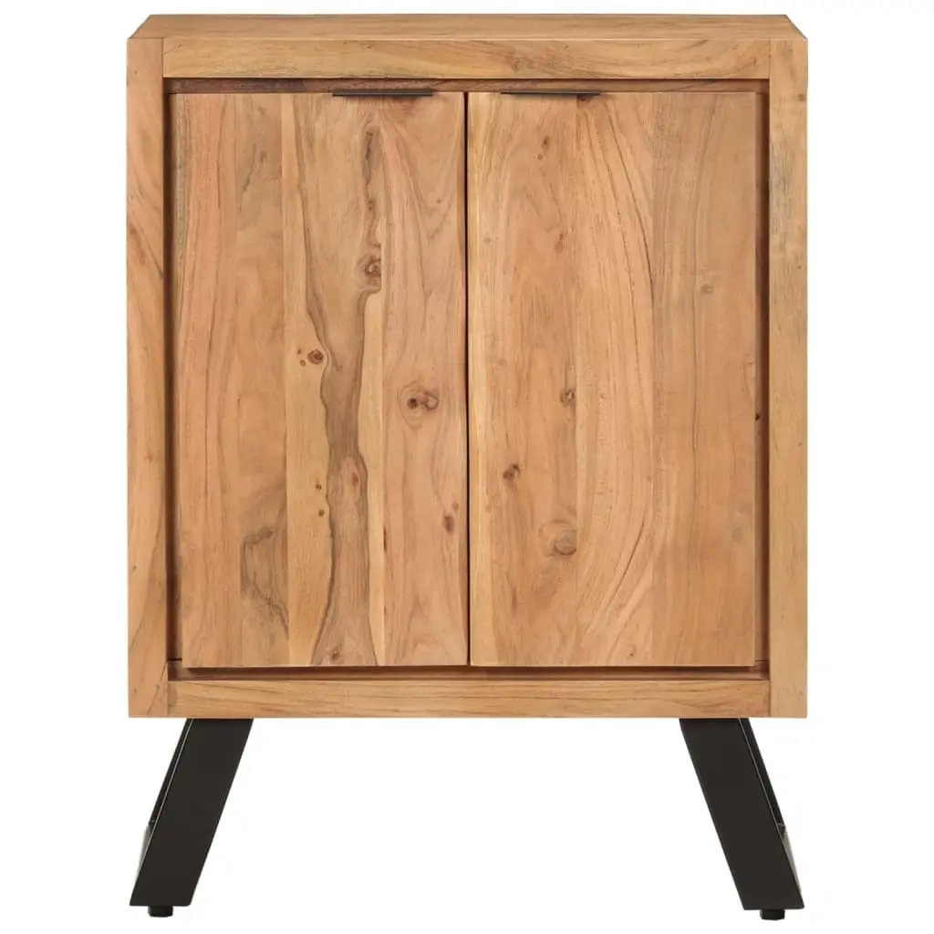 Solid Wood Sideboard Storage Cabinet 2 Doors Brown Acacia 55 x 36 x 72 cm