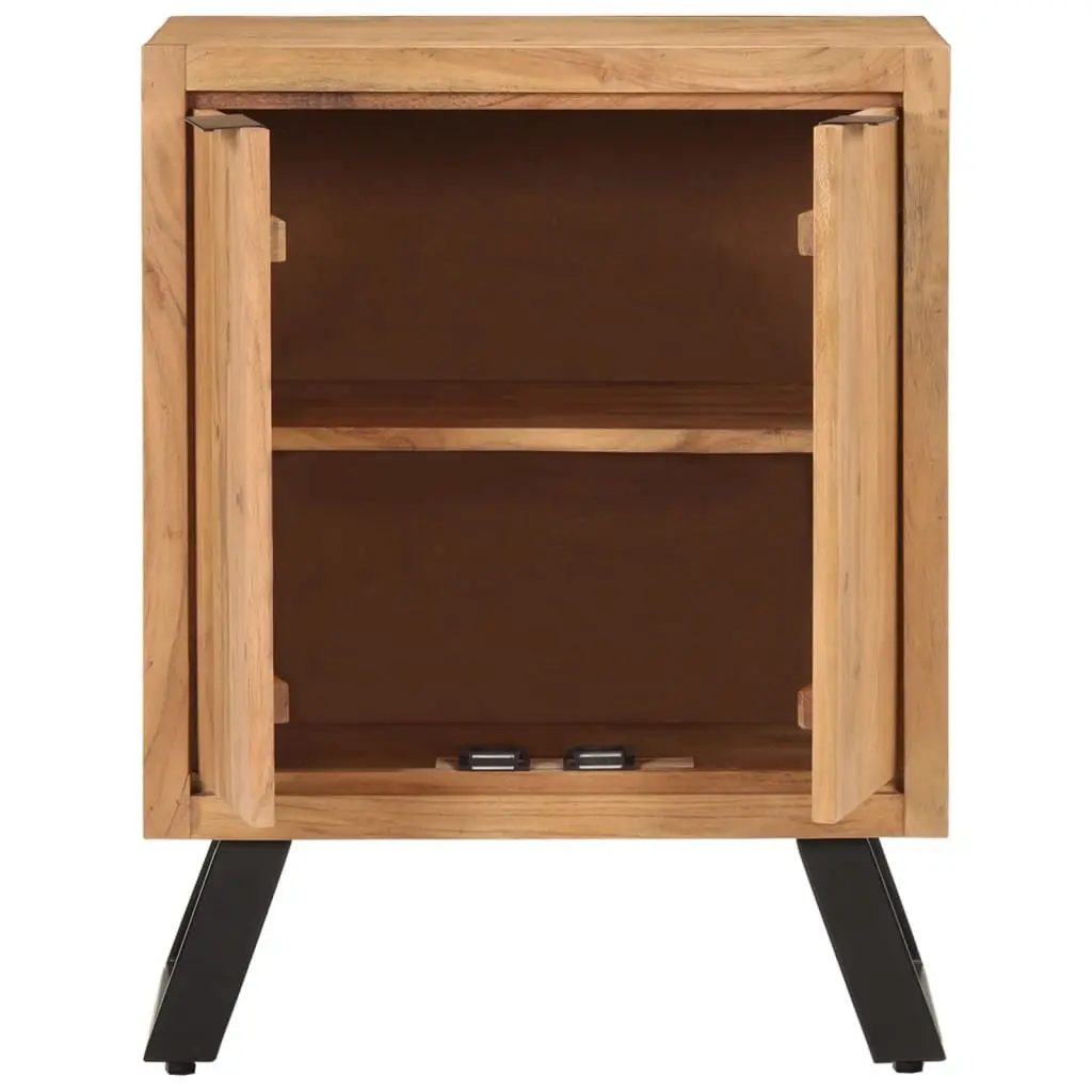 Solid Wood Sideboard Storage Cabinet 2 Doors Brown Acacia 55 x 36 x 72 cm
