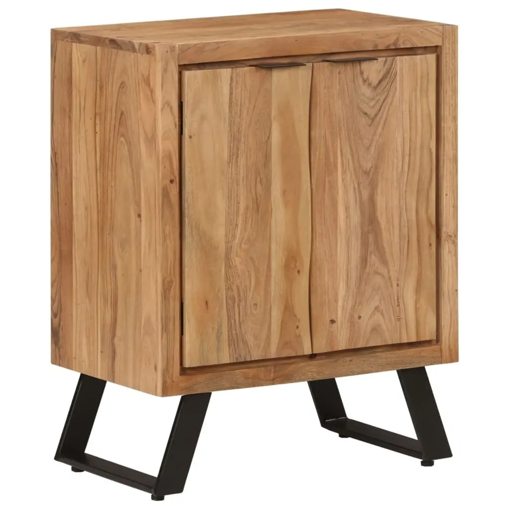 Solid Wood Sideboard Storage Cabinet 2 Doors Brown Acacia 55 x 36 x 72 cm