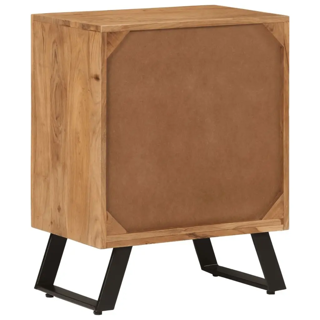 Solid Wood Sideboard Storage Cabinet 2 Doors Brown Acacia 55 x 36 x 72 cm