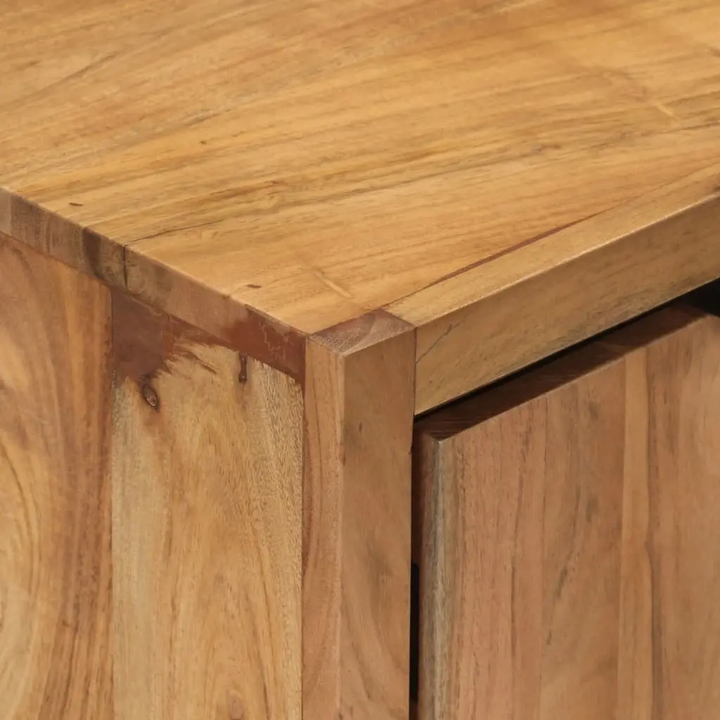 Solid Wood Sideboard Storage Cabinet 2 Doors Brown Acacia 55 x 36 x 72 cm