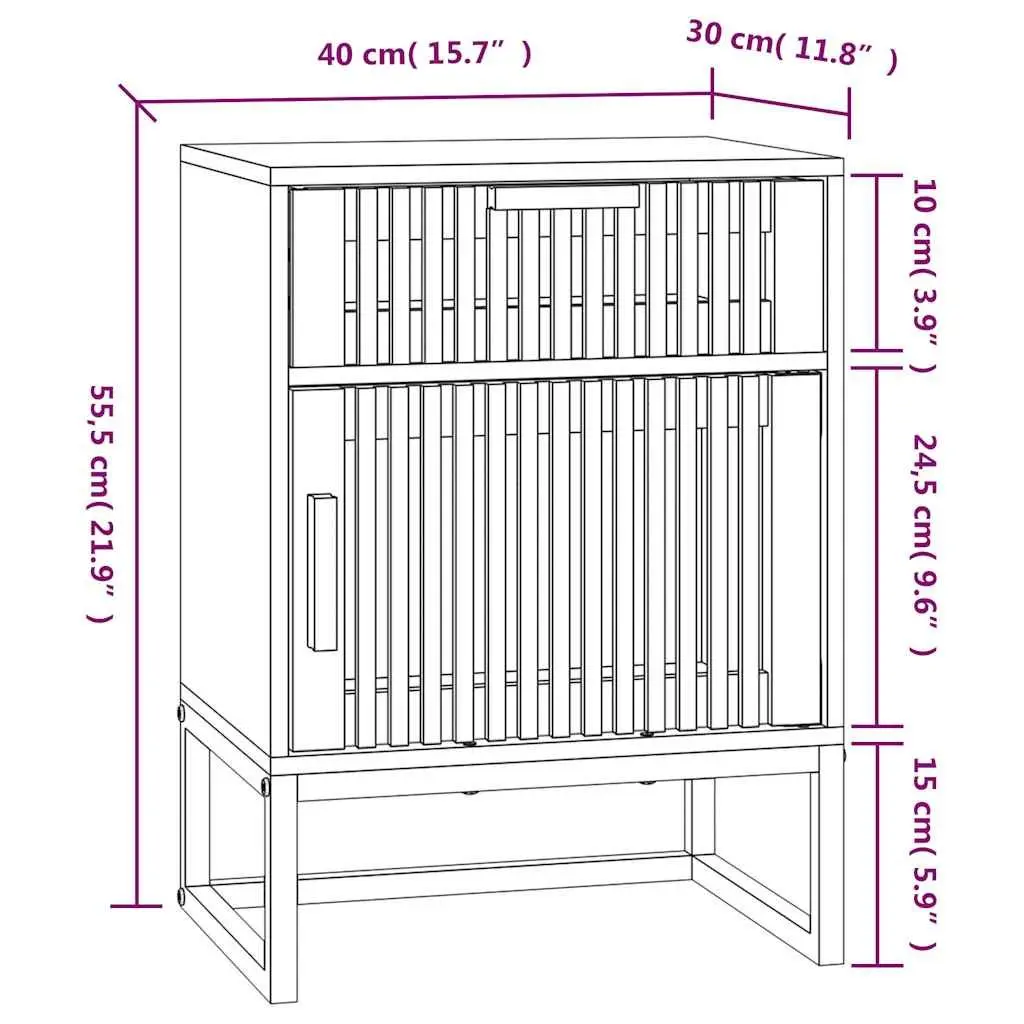 Bedside Cabinets 2 pcs Brown Scandinavian Engineered Wood Nightstand Storage