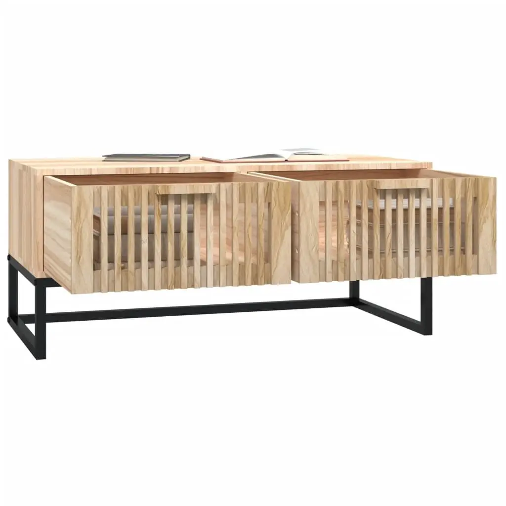 Coffee Table with Storage Drawers Brown Engineered Wood Living Room Furniture
