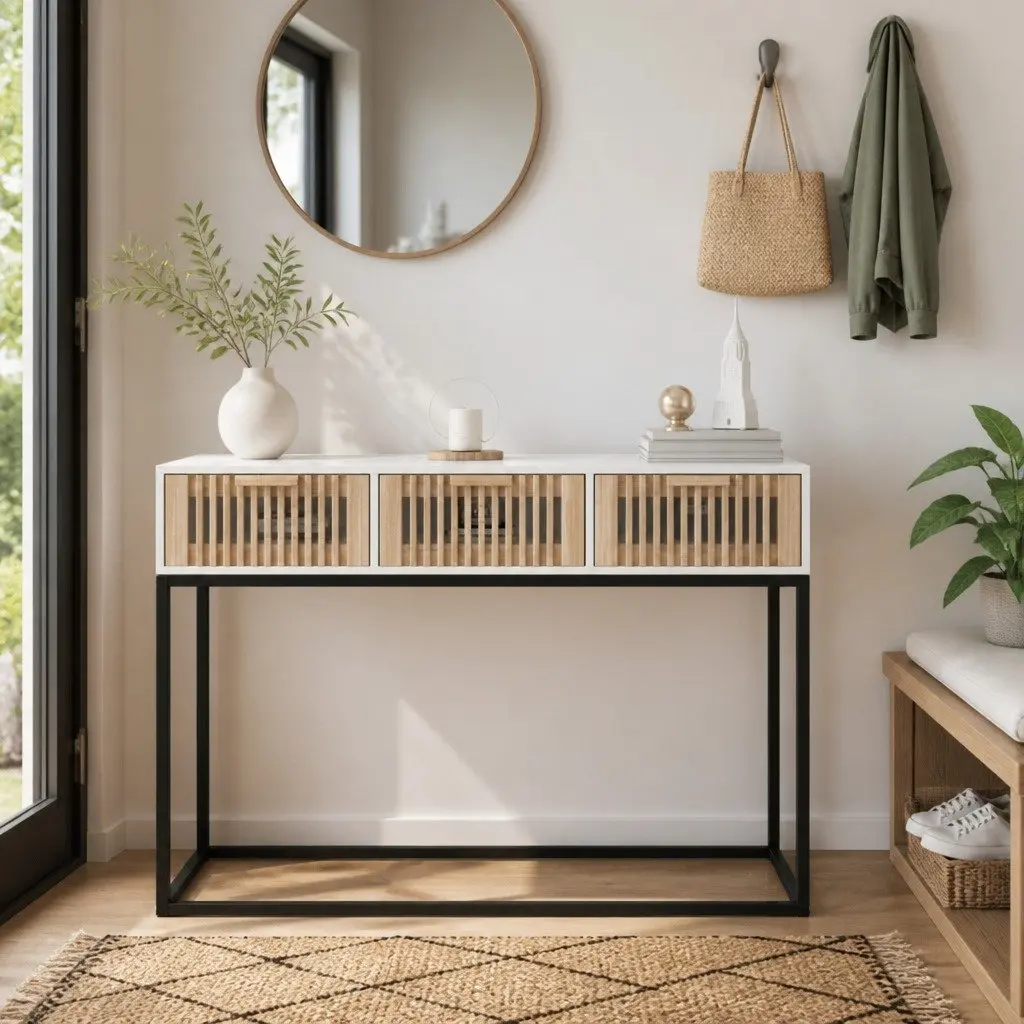 White Console Table for Organized Living
