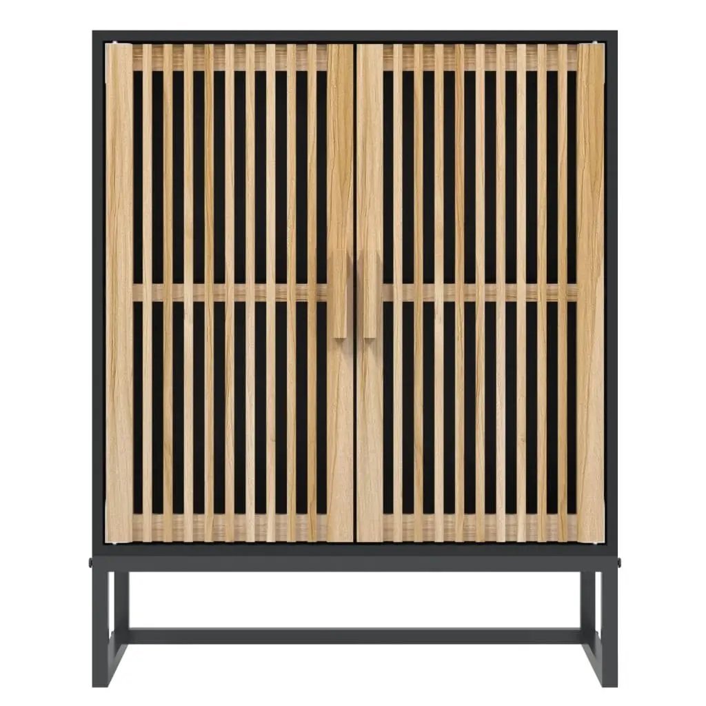 Sideboard Storage Cabinet Black Engineered Wood 60W x 30D x 75H cm