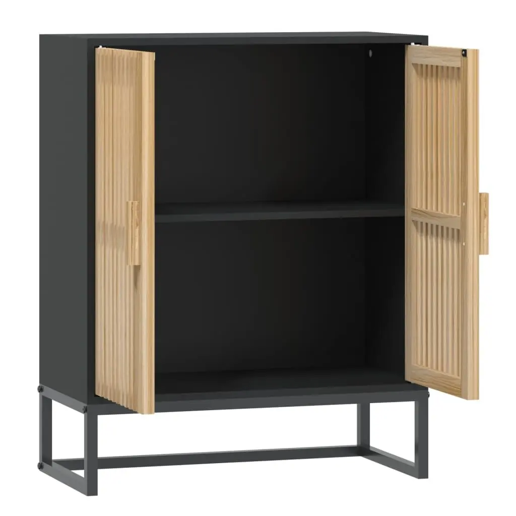 Sideboard Storage Cabinet Black Engineered Wood 60W x 30D x 75H cm
