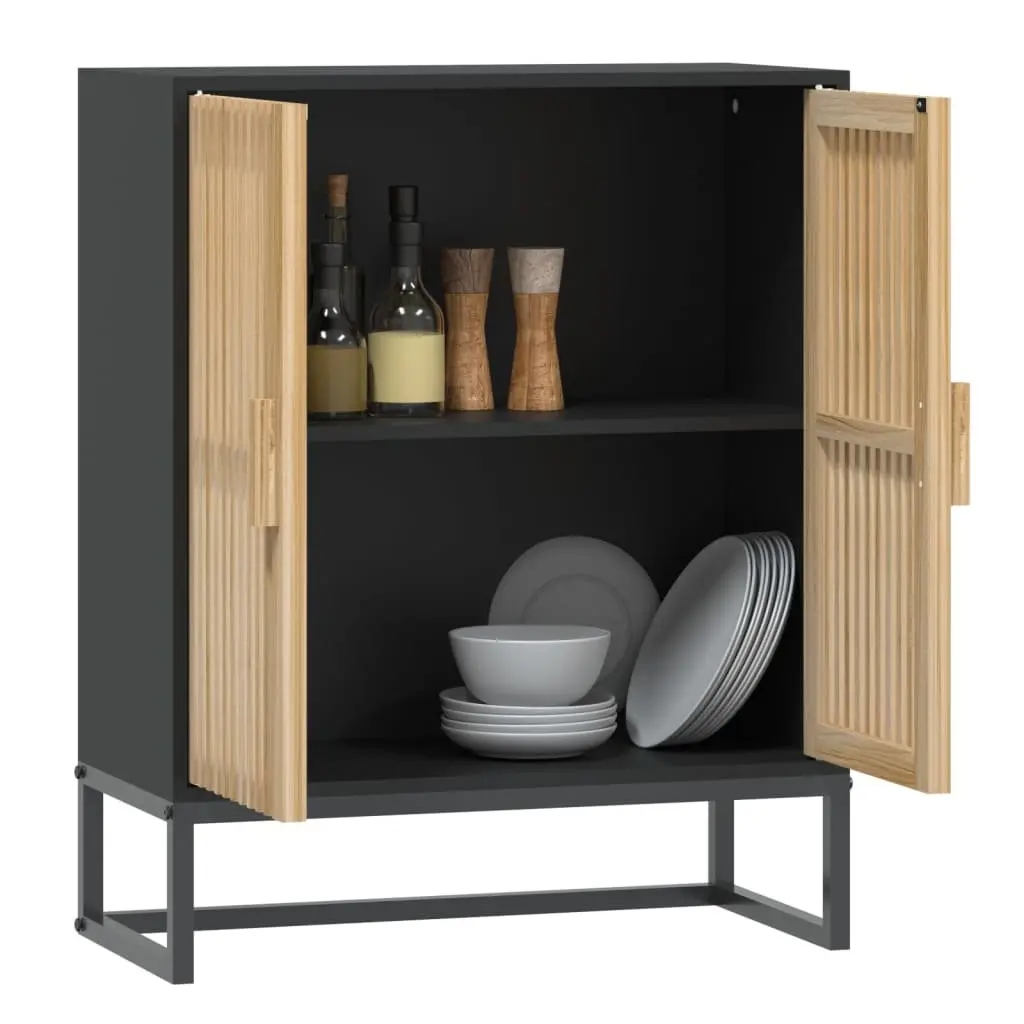 Sideboard Storage Cabinet Black Engineered Wood 60W x 30D x 75H cm