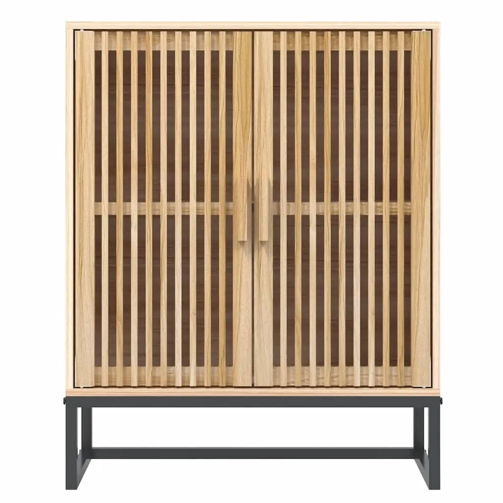 Brown Sideboard Storage Cabinet 60x30x75cm Engineered Wood with Iron Legs