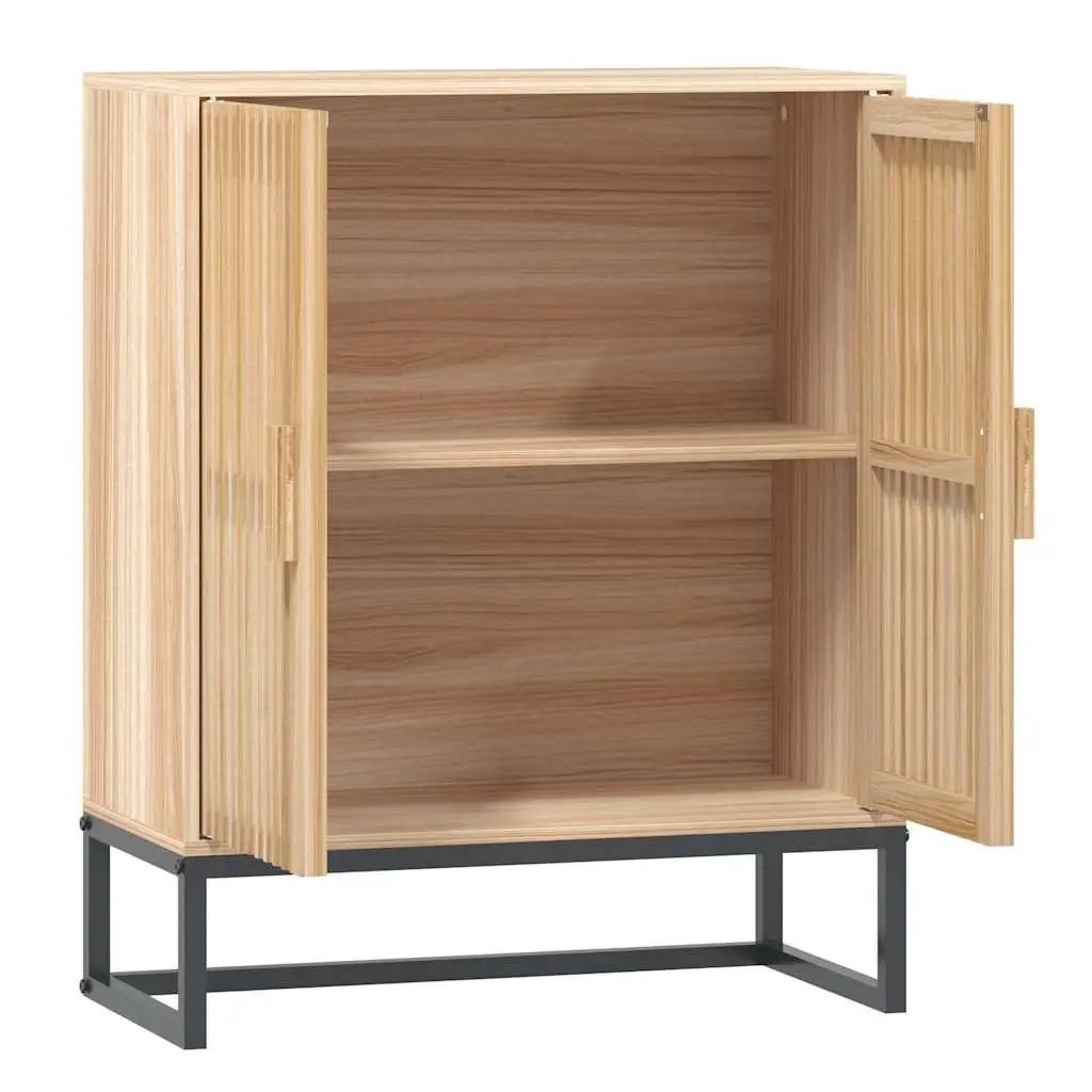 Brown Sideboard Storage Cabinet 60x30x75cm Engineered Wood with Iron Legs