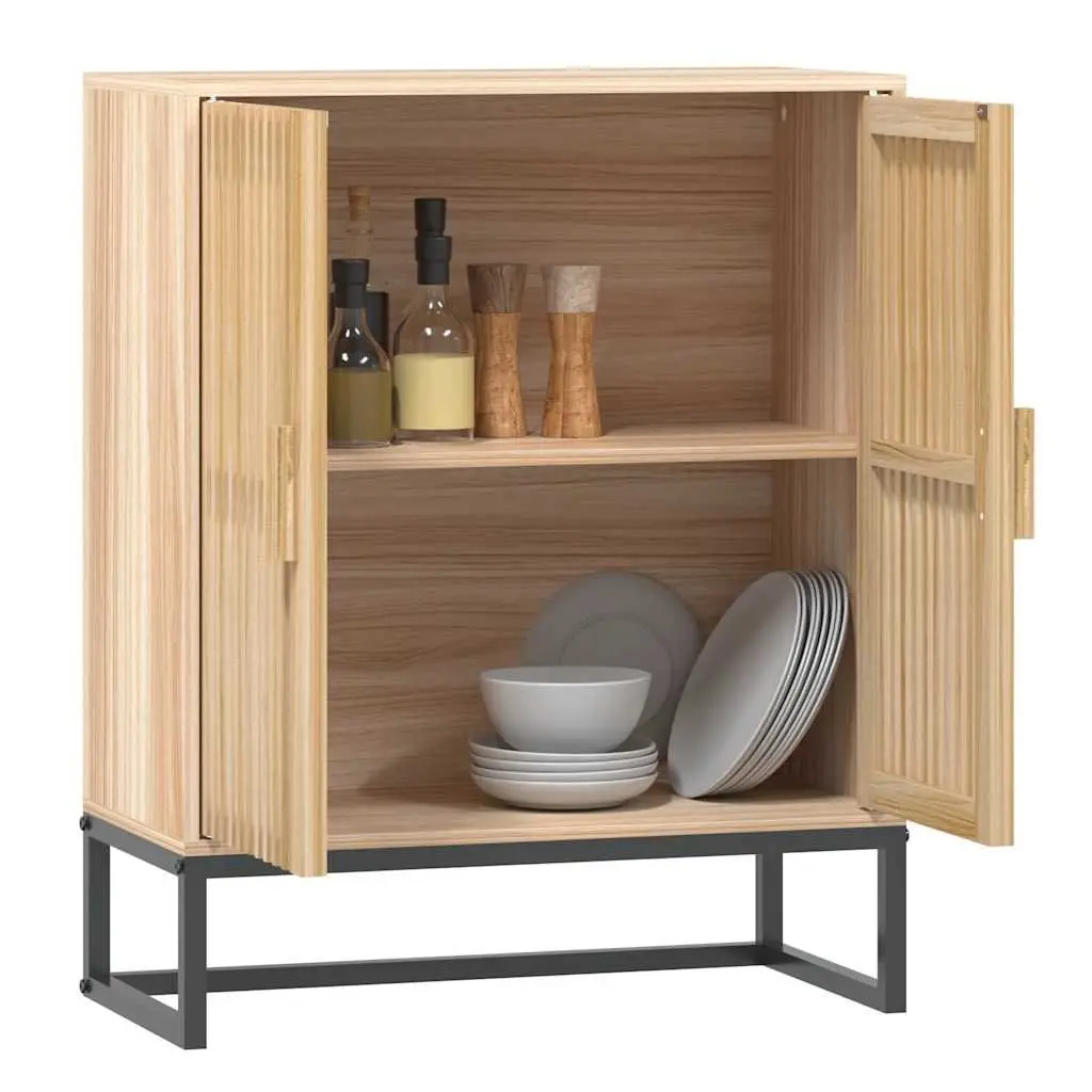 Brown Sideboard Storage Cabinet 60x30x75cm Engineered Wood with Iron Legs
