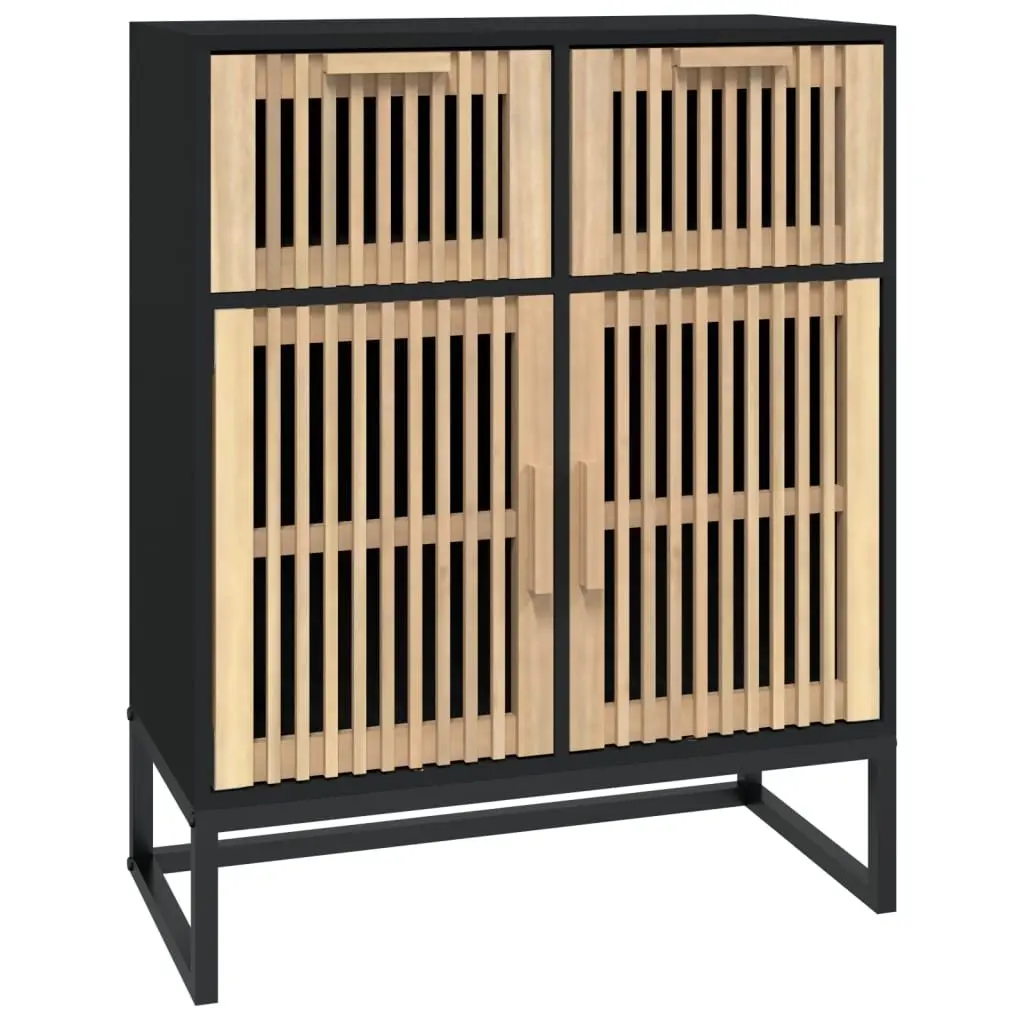 Sideboard Storage Cabinet Black Engineered Wood 60x30x75cm