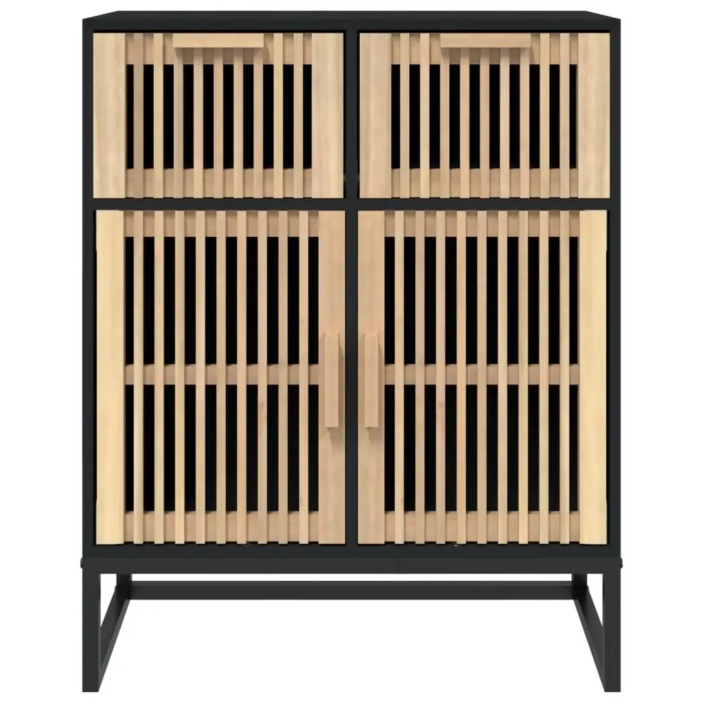 Sideboard Storage Cabinet Black Engineered Wood 60x30x75cm