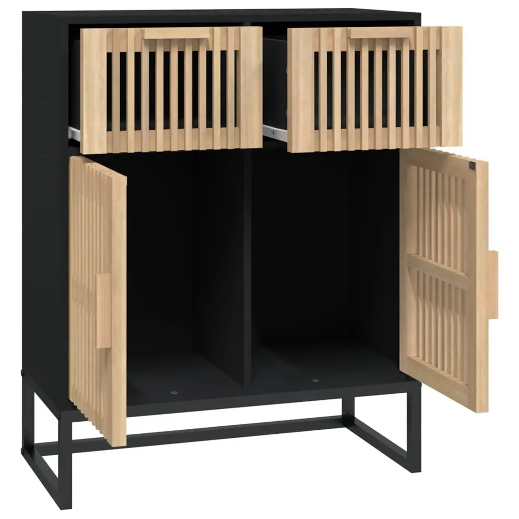 Sideboard Storage Cabinet Black Engineered Wood 60x30x75cm