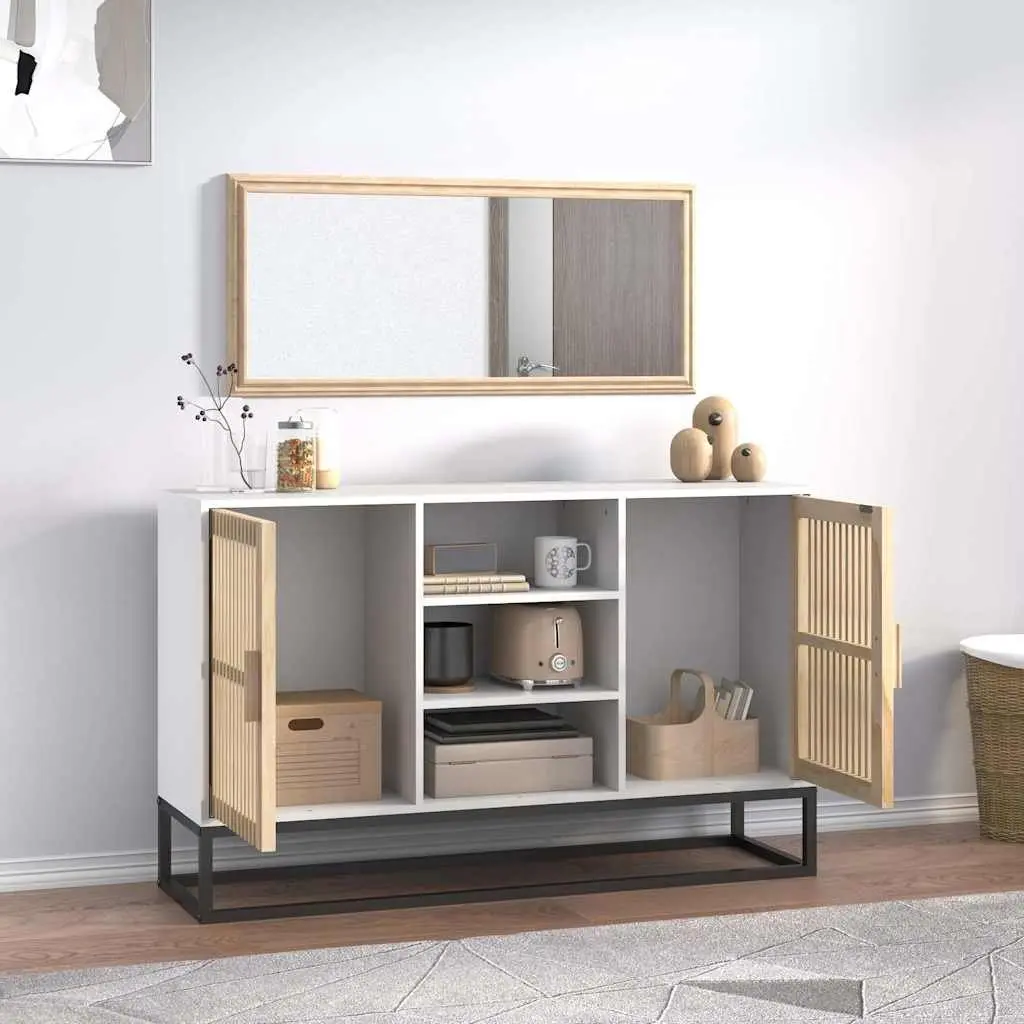 Sideboard White Engineered Wood 105x30x65 cm Storage Cabinet