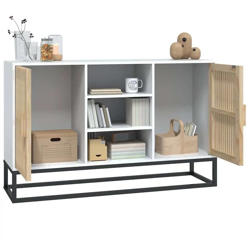 Sideboard White Engineered Wood 105x30x65 cm Storage Cabinet