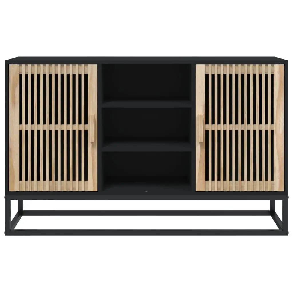 Sideboard Black Engineered Wood 105x30x65 cm Storage Cabinet Furniture Buffet