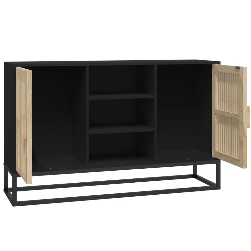 Sideboard Black Engineered Wood 105x30x65 cm Storage Cabinet Furniture Buffet