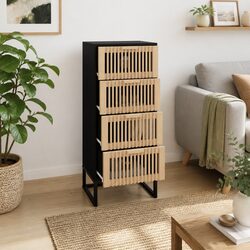 Your Stylish Black Highboard Storage Cabinet Awaits