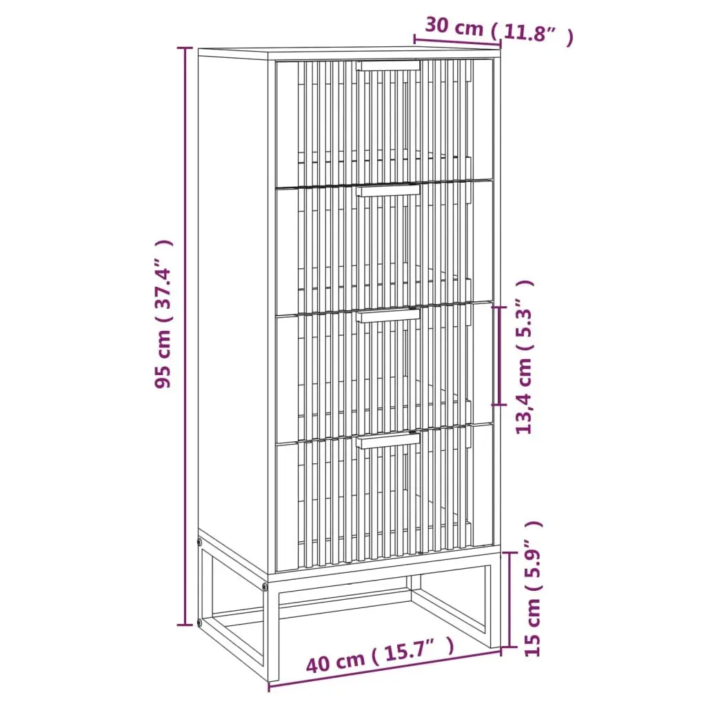 Black Highboard Storage Cabinet Engineered Wood Furniture Tall Display Unit