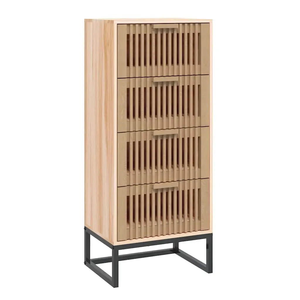Highboard Brown Engineered Wood Storage Cabinet Tall Sideboa with Drawers