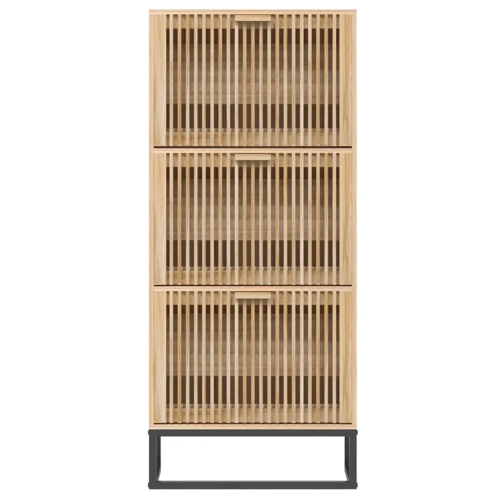 Shoe Cabinet Engineered Wood Brown 52x25x120cm Storage Unit