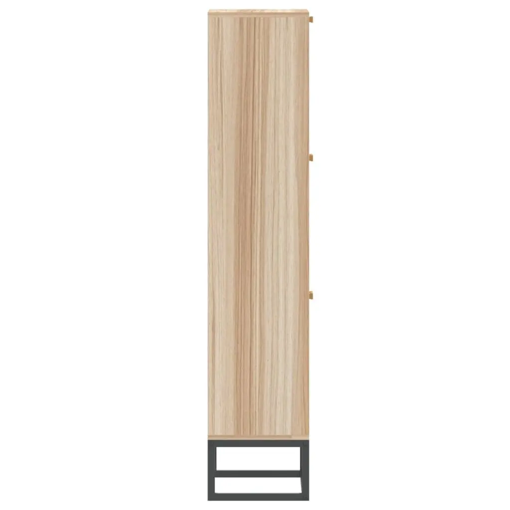 Shoe Cabinet Engineered Wood Brown 52x25x120cm Storage Unit