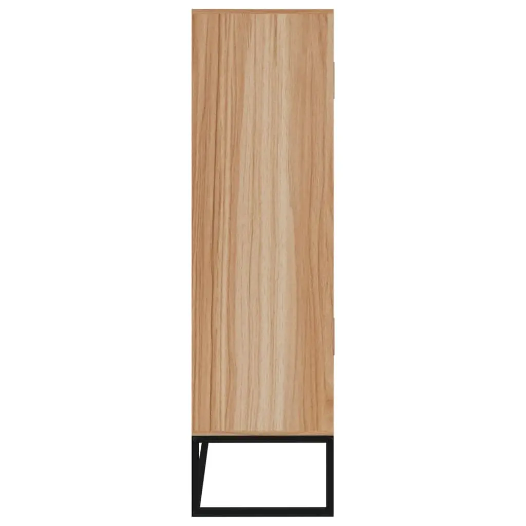 Storage Highboard Cabinet 70x35x125cm Brown Engineered Wood 3 Door Sideboard