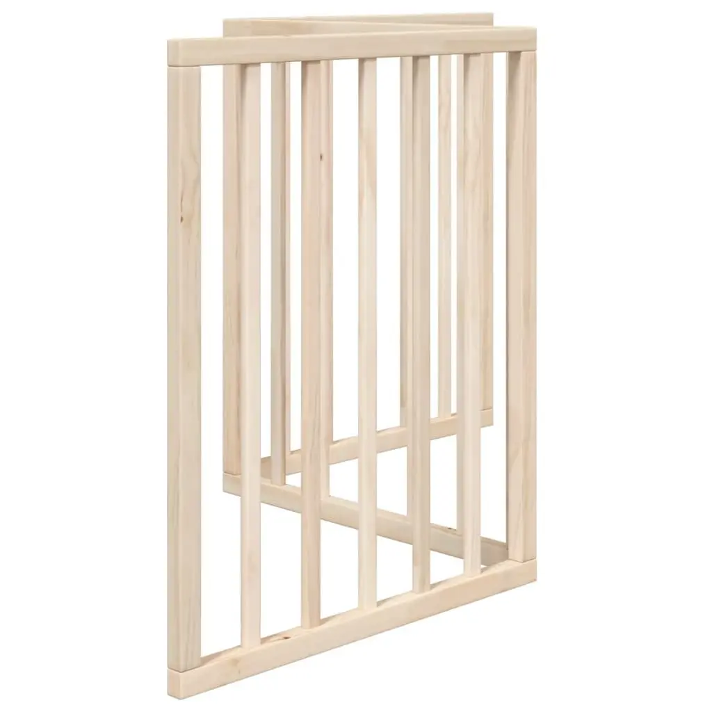 Foldable Dog Gate 150cm Brown Poplar Wood 3 Panel Pet Barrier