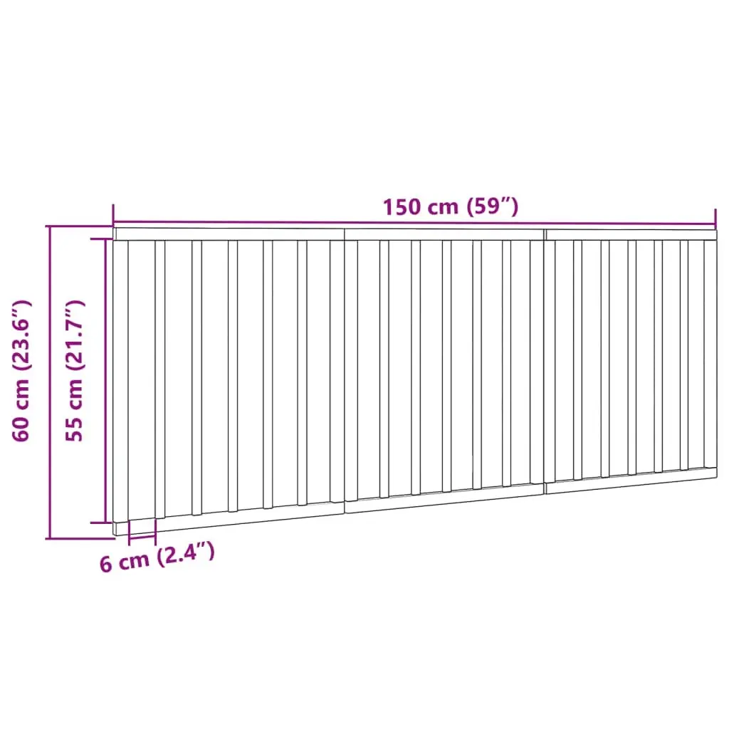 Foldable Dog Gate 150cm Brown Poplar Wood 3 Panel Pet Barrier