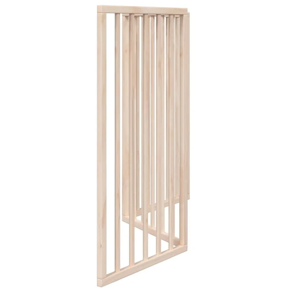 Dog Gate Foldable 3 Panels 150cm Brown Poplar Wood