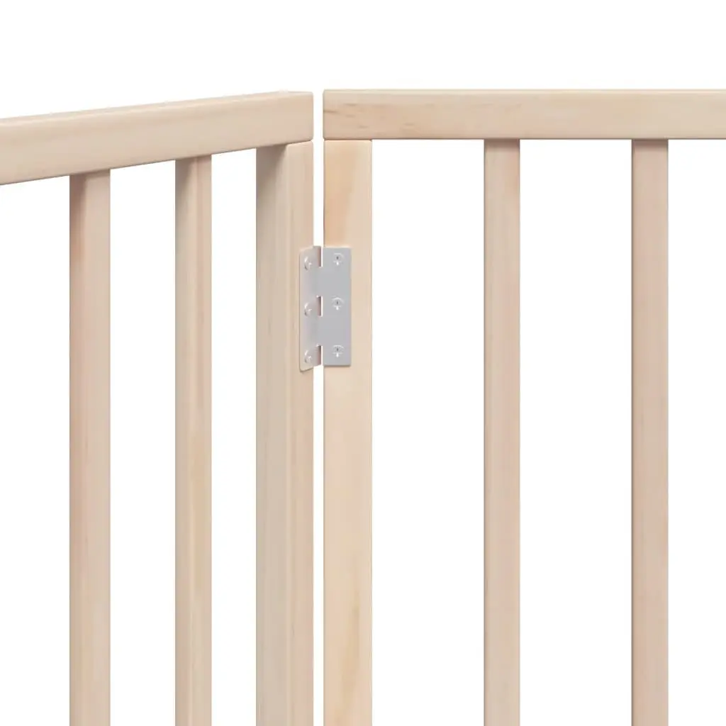Dog Gate Foldable 3 Panels 150cm Brown Poplar Wood