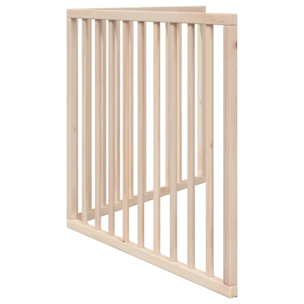 Dog Gate Foldable 2 Panels 160cm Pet Safety Barrier Poplar Wood Brown