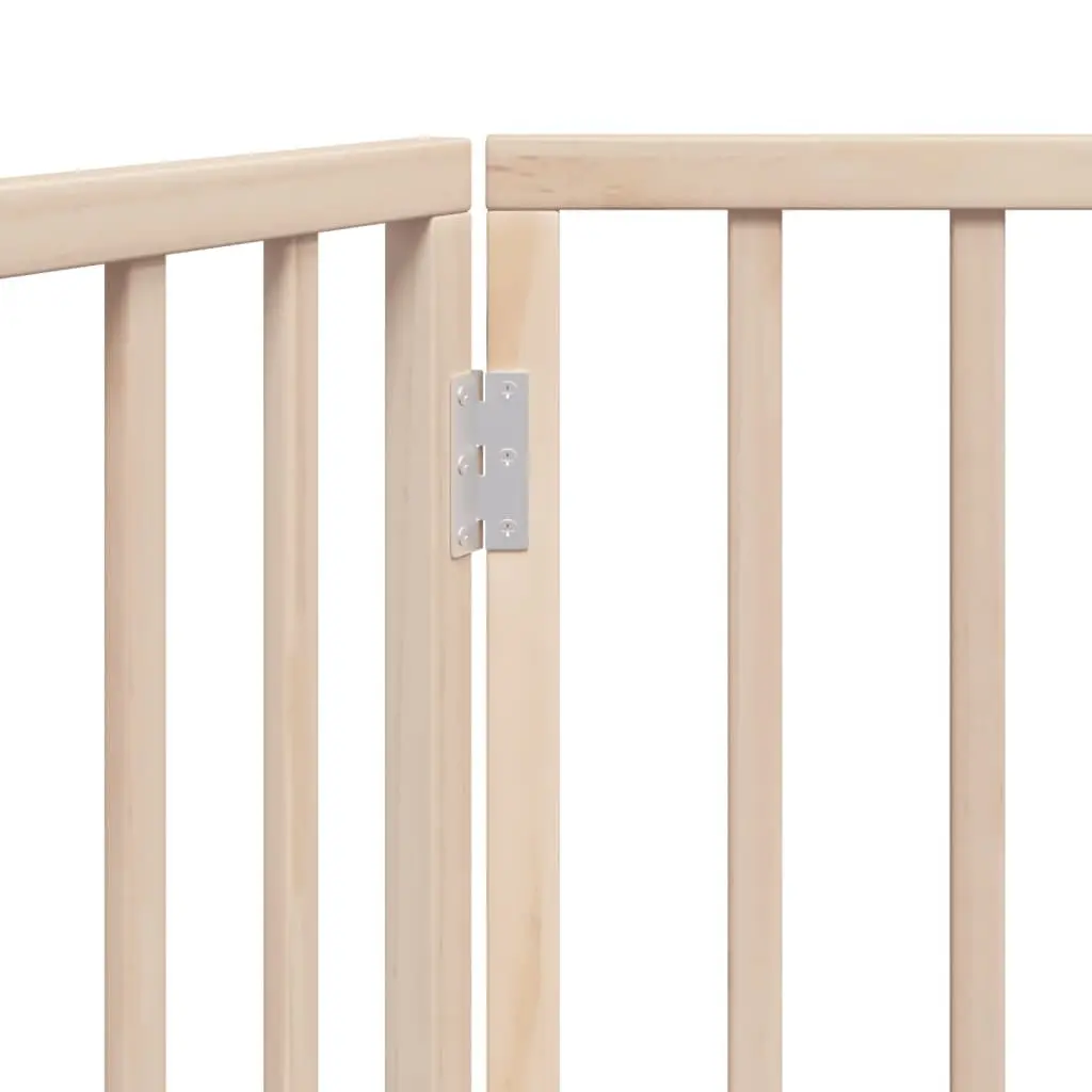 Dog Gate Foldable 2 Panels 160cm Pet Safety Barrier Poplar Wood Brown