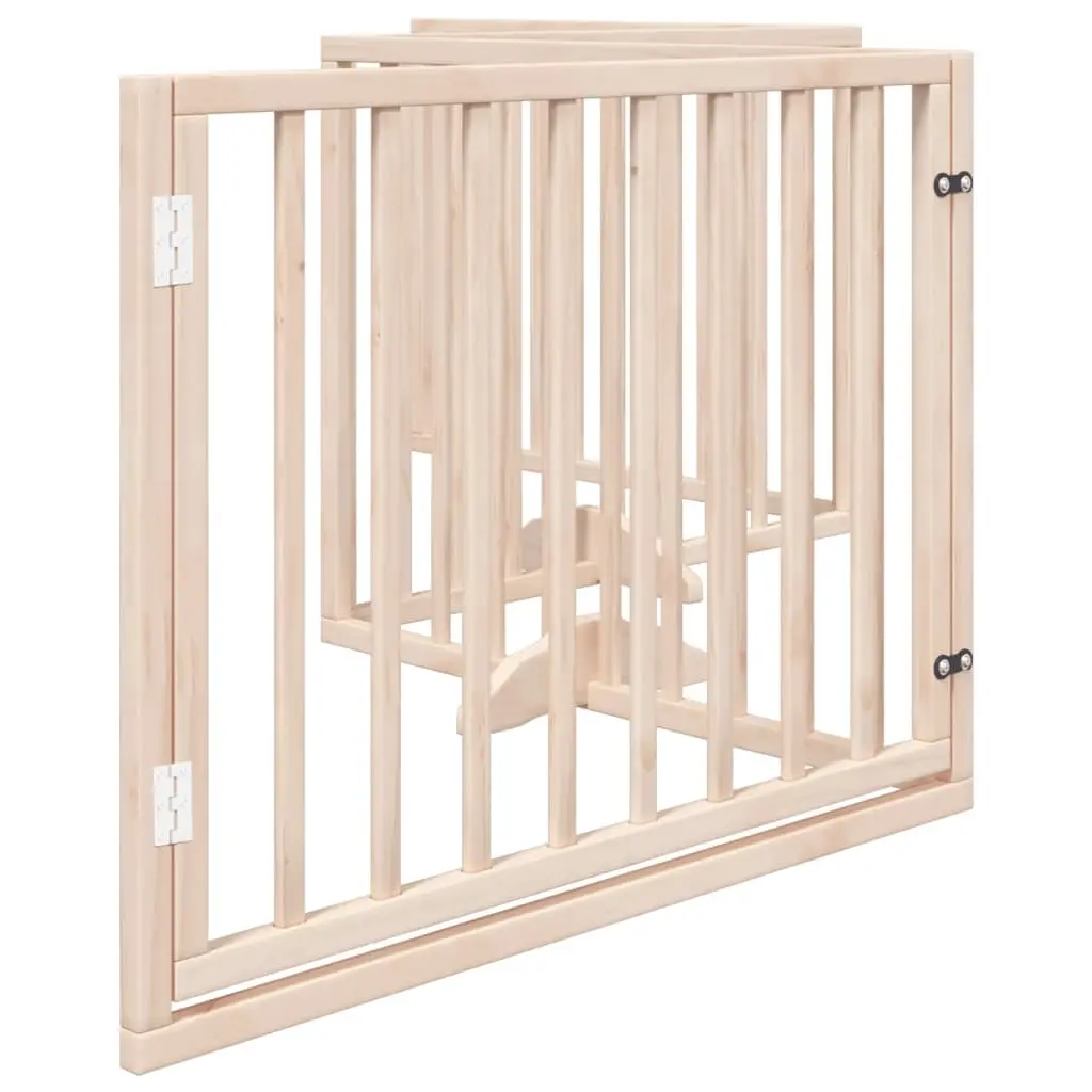 Dog Gate Foldable 4 Panels 320cm Poplar Wood Pet Safety Barrier
