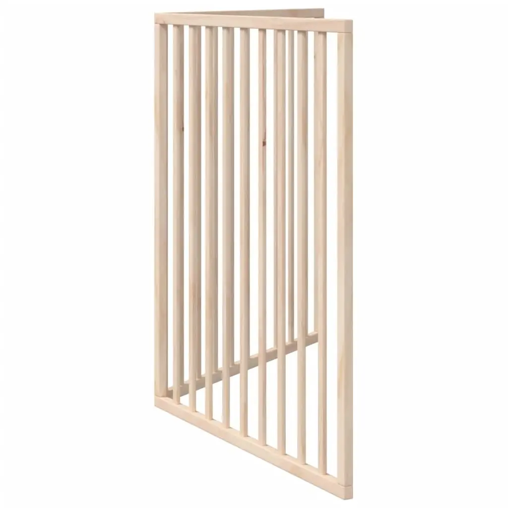 Dog Gate Foldable 2 Panels 160cm Poplar Wood Pet Safety Barrier