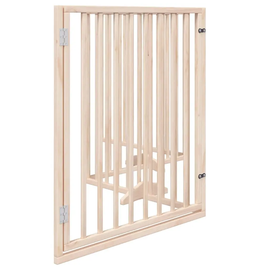 Dog Gate Foldable 4 Panels 320cm Poplar Wood Pet Safety Barrier
